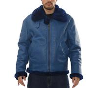 Leather Company Men's Blue Shearling Leather B3 Aviator Jacket - 5XL
