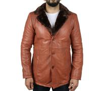 Leather Company Men's Real Leather Fur Lining Coat - Tan - 2XL