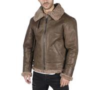 Leather Company Men's Sheepskin Leather B3 Flying Aviator Brown Teddy Sheep Fur - X-Large