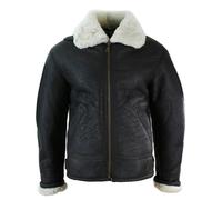 Leather Company Men's Sherling Sheepskin Original B3 Pilot Winter Jacket - Beige - Large