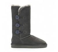 Leather Company Willow - Women's Sheepskin Suede Winter Mid-Calf Boots - Grey - EU 37