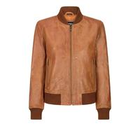 Leather Company Womens Genuine Leather Bomber Jacket Real Leather Casual Varsity Vintage Casual - Tan - Small