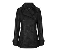 Leather Company Women's Leather Belted Coat Black Burgundy Green Brown Tan - Black - UK 20