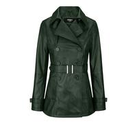 Leather Company Women's Leather Belted Coat Black Burgundy Green Brown Tan - Green - UK 10
