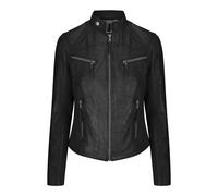 Leather Company Women's Leather Fitted Biker Brown Jacket - Black - UK 24