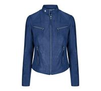 Leather Company Women's Leather Fitted Biker Brown Jacket - Royal Blue - UK 10
