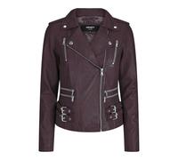 Leather Company Women's Leather Short Biker Jacket - UK 16 - Burgundy