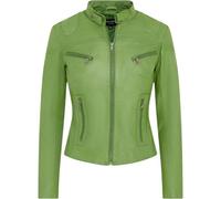 Leather Company Women's Real Leather Classic Racer Style Biker Jacket - Green - UK 24