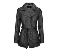 Leather Company Women's Soft Italian Black Leather Mid Length Jacket - Black - UK 16