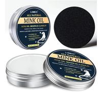 Leather Conditioner 120g, Mink Oil Leather Cleaner with Sponge - CLEANS, CONDITIONS & PROTECTS Leather - 100% Natural Ingredients| Protector for Leather Sofas, Furniture, Shoes, Bags, Car Seats