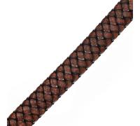 Leather cord 12 * 6mm 10 * 5mm 8 * 4mm Flat Square Leather Rope Braided Cord For DIY Men Bracelet Jewelry Craft Making Accessories 1Meter for DIY(Vintage Coffee,8x4mm)