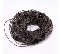 Leather cord 2-5Meters 1-6mm Genuine Cow Leather Round Thong Cord DIY Bracelet Findings Rope String For Jewelry Making for DIY(Deep coffee,1.5mm x 5M)