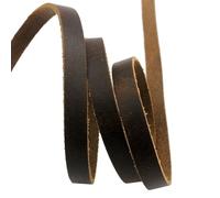 Leather Cord Brown Leather Band Leather Strip 10mm Wide 10x2mm Flat.(Rustic Old Brown,5 yards)