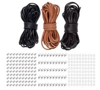 Leather Cord for Jewellery Making，5 Pieces Faux Suede Necklace & Bracelet Cord+ 250 Piece Jewelry Clasps and Closures For Bracelet, Necklace,and Gift Making DIY Crafts