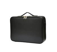 Leather Cosmetic Bag Large Capacity Storage Makeup Handbag Case Travel Toiletry for Women Men(L Black)