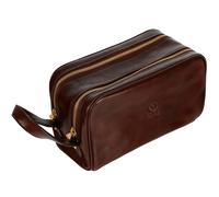 Leather Cosmetic Bag Toiletry Italian Classy Dopp Kit Brown - Time Resistance (Brown)