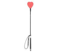 Leather Cosplay Heart Bondage Whip Crop Spanking Horse Riding Flogger Flapper Cane Sex Padles BDSM Sex Toys for Couples Red Heart One Size