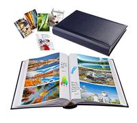 Leather Cover Photo Album Book white pages With Memo Writing Space 402 Pockets hold 6x4 Photos for Wedding Anniversary Family Baby Vacation Dad’s Birthday Travel