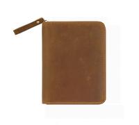 Leather Covers for 3.5x5.5Inch Field Notes Small Notepads Pocket Journal Handmade Zippered Leather Covers with Pen Slot Pocket Notepads Protector