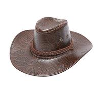 Leather Cowboy Hat Faux Leather Western Cowboy Hats for Men and Women Hat Cowboy Style Outback Hat with Buckle Band Leather Hat Australian Style Bush Cowboy Walking Trekking