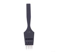 Leather Craft Chisel with Replaceable Tips and Round Hole Punch Designed for Multiple Stitch Types and Hand Sewing (3.85mm 4 tooth)