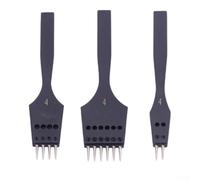 Leather Craft Chisel with Replaceable Tips and Round Hole Punch Designed for Multiple Stitch Types and Hand Sewing (3pcs 4mm)