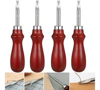 Leather Craft Edge Beveler Tool Kit,4 Pcs Leather Edge Skiving Craft Tools for Leather DIY Leather Crafting Making(1.5 mm, 1.2 mm, 1.0 mm, 0.8 mm)