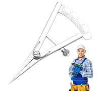 Leather Craft Marking Tool - 3.35 Inches Adjustable Spring Wing Gauge, Metal Compass Divider, Edge Ruler with Lockable Screw | Leatherwork Measuring Gauge DIY Leathercraft Wood Crafting Accessories