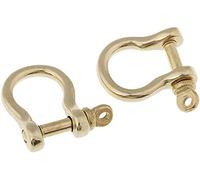 leather craft parts brass shackle D-shaped ring screw horseshoe buckle ring leather craft 2 pieces Fashion processing