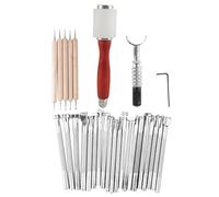 Leather Craft Stamping Carving Tool Kit 28PCS, Wooden Handle Stamps Set - Beginner Friendly, Portable, Ideal for Leatherworking and Hand Carving
