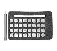 Leather Craft Stamps Kit 32pcs | Zinc Alloy Embossing Tools for DIY Leather/Luggage/Belts | Ergonomic Handle with 4 Series Patterns