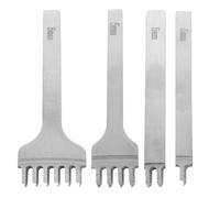 Leather Craft Tools 4PCS 1/2/4/6 Prong Leather Hole Punches Tool DIY Stitching Leather Craft Tools Kit Diamond Lacing Stitching Chisel Set (5mm)