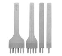 Leather Craft Tools 4PCS 1/2/4/6 Prong Leather Hole Punches Tool DIY Stitching Leather Craft Tools Kit Diamond Lacing Stitching Chisel Set (4mm)