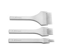 Leather Craft Tools, White Steel 2/5/10 Punch Prong Tool Set Lacing Sti Ts Hole Pricking Iron Kit White Steel Lacing Stitching Chisel for Leather Crafts (Spacing 3.85mm)