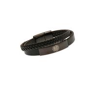 Leather Crest Bracelet Celtic FC Black One Size