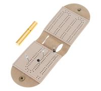 Leather Cribbage Board Game Set Folding With Metal Pegs Portable For Indoor Camping Leather Board Game Set