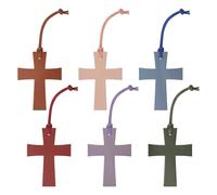Leather Cross Bookmark, Kaluofan 6PCS Bible Bookmark, Religious Bookmarks Bible Accessories Christian Gifts for Women, Leather Cross BookMarkers for Church Christian Book Lovers Readers（6 Color