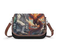 Leather Crossbody Bag for Women, 4 Great Divine Beasts Shoulder Handbag Adjustable Shoulder Bag with Removable Strap