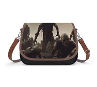 Leather Crossbody Bags for Women Many Zombie Shoulder Bag with Adjustable Strap And Zipper Closure, Clutch Tote Hobo Handbags