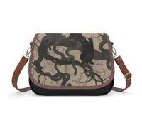 Leather Crossbody Bags for Women Woman Sitting on Branch Shoulder Bag with Adjustable Strap And Zipper Closure, Clutch Tote Hobo Handbags