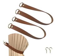 Leather Curtain Rope Belt Tiebacks, Synthetic Leather Curtain Holdbacks Modern Vintage Unique Style Decorative Drapery Tie Backs with 2 Wall Hooks for Bedroom Living Room Office Curtains(Brown, 2)