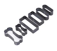 Leather Cutting Die Set, 6Pcs Hollow Cutter Tool with Rectangle Oval Bone Shape for Handmade DIY Leather Craft