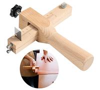 Leather Cutting Tool, Wooden Leather Strap Strip Cutter with 5 Blades, Adjustable Hand Cutting Device for Belt Strip DIY, Movable Crossbar with 4 in Scale, for Accurate Belt and Strip Cutting