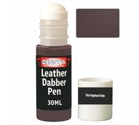 Leather Dabber Pen, 30ml, Leather Recolouring Paint Dye Balm Sofas, Repair Faded & Scratched Upholstery Car Seats, Shoes, Hand Bags, Green Brown Shades (Flint Highland Hide)