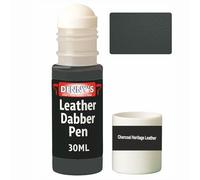Leather Dabber Pen, 30ml, Leather Recolouring Paint Dye Balm Sofas, Repair Faded & Scratched Upholstery Car Seats, Shoes, Hand Bags, Green Brown Shades (Charcoal Heritage Leather)