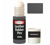 Leather Dabber Pen, 30ml, Leather Recolouring Paint Dye Balm Sofas, Repair Faded & Scratched Upholstery Car Seats, Shoes, Hand Bags, Green Brown Shades (Pebble Highland Trim)