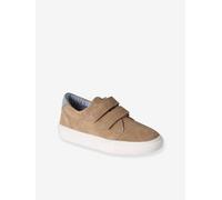 Leather Derby Shoes with Hook-&-Loop Straps for Boys beige