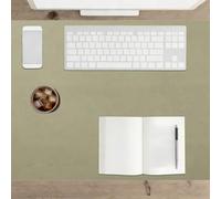 Leather Desk Mat 100 x 118 cm Multifunctional Non Slip Writing Pad Spill Resistant Durable Design for Office Work Home Decor, Green