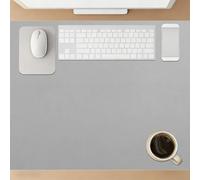 Leather Desk Mat 110 x 120 cm Waterproof Premium Extended Mouse Mat Spill Resistant Durable Design Ideal Keyboard for Office and Home, Grey