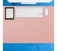 Leather Desk Mat 42 x 110 cm Non Slip Waterproof Desk Writing Pad Spill Resistant Durable Design for Office Home Decor, Pink
